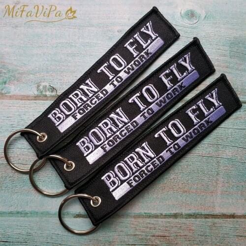 3 PCS Born to Fly Keychain Fashion Trinket Flight Crew Pilot Aviation Aircraft Forced to Work Funny Key Chain Sleutelhanger