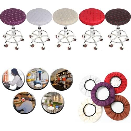 Round Chair Cover Round Bar Stool Cover Protector Cotton Fabric Seat Chair Covers for Dentist Hair Salon Home Slipcovers