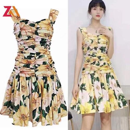 ZALady designer runway mini dresses for women camellia floral bodycon slim sexy party club night woman dress femme vestidos robe