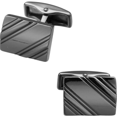 French Cufflinks Buttons Fashion Mens Unisex Gifts Daily Suit Shirt Accessories High Quality Black Square Business Cuff Links