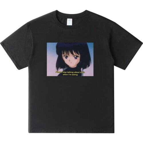 Hotaru Tomoe Sailor Saturn Print Aesthetic T Shirt Women Punk Gothic Haut Men Korean Harajuku T-shirt Cotton Summer Tshirt Tee