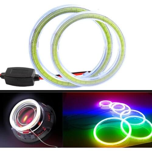 2Pcs Halo Rings COB Angel Eyes Headlight for Car Auto Moto Moped Scooter Motorcycle Fog Light Daytime Runing Light DC9-14V