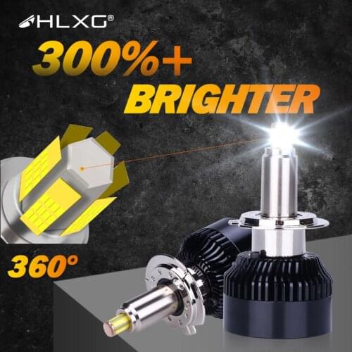 Hlxg H7 LED Canbus 25000LM 360 led H11 H1 9012 HIR2 9005 9006 HB3 HB4 Car Headlight Bulbs For golf 6 bmw f10 e39 mercedes w203