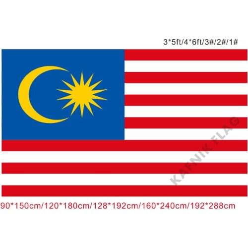 KAFNIK,free shipping 90x150cm/128*192cm/160*240cm/192*288cm big flags malaysian Banner for Indoor Outdoor Decorative