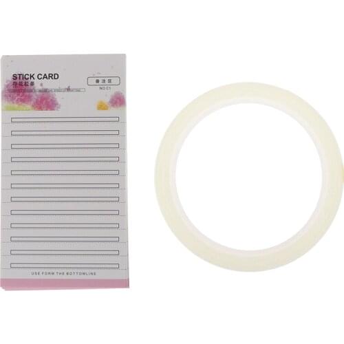 10Pcs Eyelash Stick Card With 1pc Double Sided Tape Lash Extension Sets Grafting Eyelash Blossom Stick Card With Adhesive Tape