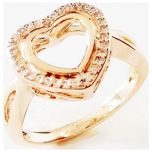 2020 New Arrival Ring 585 Rose Gold Color Women Jewelry Trendy Fashion Heart Shape White Cubic Zircon Women Wedding Rings