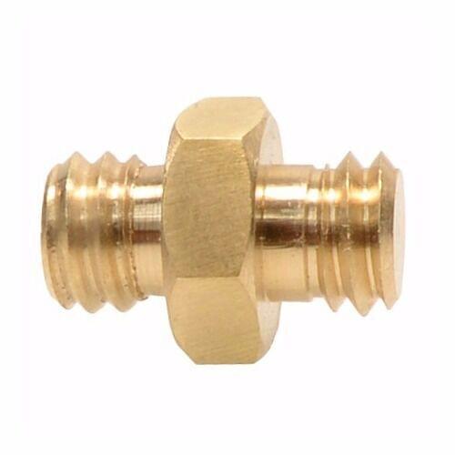 Brass Spigot 3/8" Male to 3/8" Male Threaded Screw Adapter with Hex Nut Center