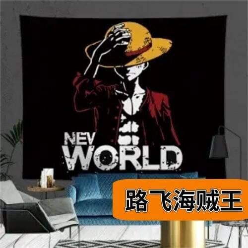 Stuffed Cartoon Background Cloth Anime One Piece Luffy Ace Zorojolly Rogers Bedroom Dormitory Wall Decor Tapestry 1.5*1.3m Gifts