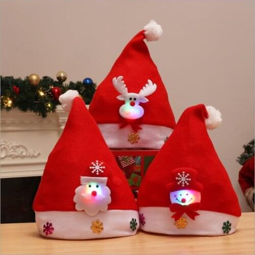 New Christmas Ornaments Decoration Christmas Hats Santa Hats Children Women Men Boys Girls Cap For Christmas Party Props