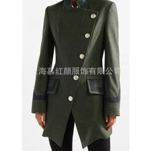 Solid Slim Women Long Wool Blend Coat Single Breasted Winter Vintage Cashmere Wool Jacket Casual Warm Fashion Ladies Outerwear