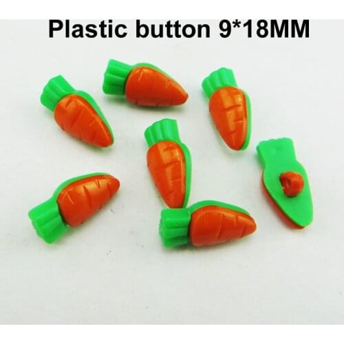100PCS Orange Carrot Dyed Plastic Buttons Toy Coat Boots Sewing Clothes Accessory KID CARTOON Diy Fit P-172a