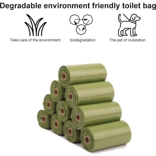 1Roll 15pcs Kitchen Compostable Bags Degradable Garbage Bags Environmental Protection Dog Poop Bag Outdoor Clean Tools