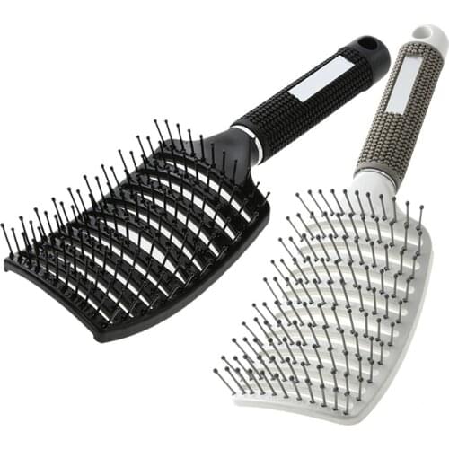 Professional Ribs Comb Hairbrush Big Bent Comb Wet Plastic Nylon Massage Hair Care Styling Hair Combs Hair Accessories
