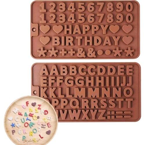 Cream Cake 26 Alphabet Number Decorating Tools DIY Chocolate Mold Pastry Cake Design Silicone Mold Baking Accessories Wholesale