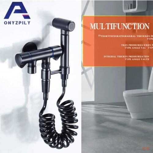 Dual Independent Switch SIngle Cold Water Mixer Bidet Faucet Brass Shower Tap One In Two Out Washer Crane Toilet Sprayer Head