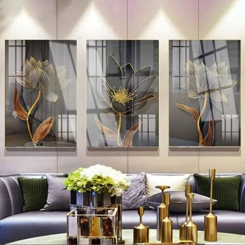3 Pcs Modern Minimalist Abstract Line Flower Painting on Canvas Cuadros Posters Prints Scandinavian Wall Picture for Living Room