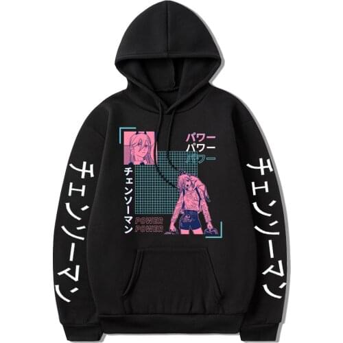 Chainsaw Man Power Anime Fashion Prints Hooded Sweatshirts Women/Men Long Sleeve Sweatshirts Hot Sale Casual Streetwear Clothes