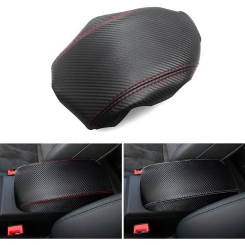 Carbon Fiber texture Microfiber Leather Car-styling Center Armrest Box Protective Cover Trim For Audi A3 2017 2018