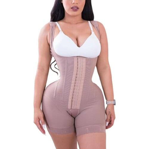 Womens High Double Compression Garment Abdomen Control HOOK AND EYE CLOSURE Fajas ColombianasTummy Control Adjustable Bodysuit