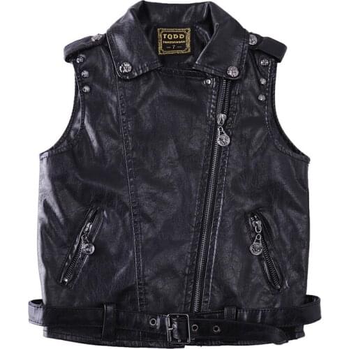 Girls PU Vest baby Boy Waistcoat Children Outerwear,Fashion PU Jacket,Baby Girl vest