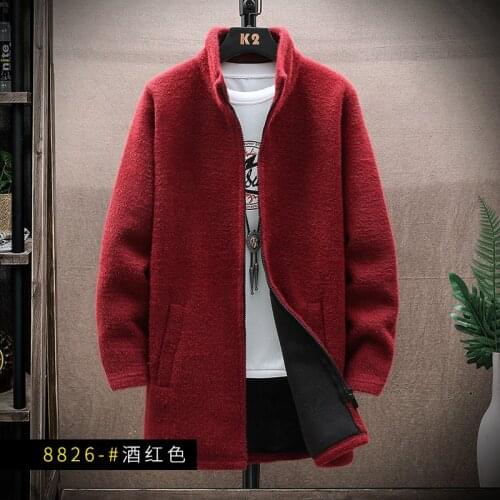 2021 Winter trench Coat Mens Sweaters Cardigan Men Knitted thicken Mens stand collar Coat Male Slim Fit Knitting Sweater M-3XL