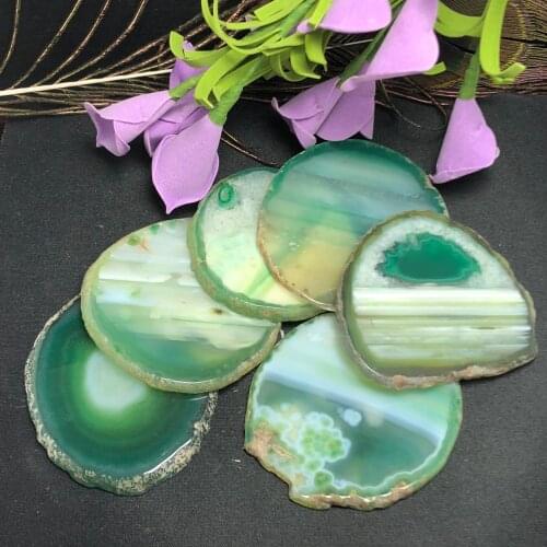 1pcs Natural Gate Gem Stone Platter Meditation Healing Slice And Crystal Plate Home Decor
