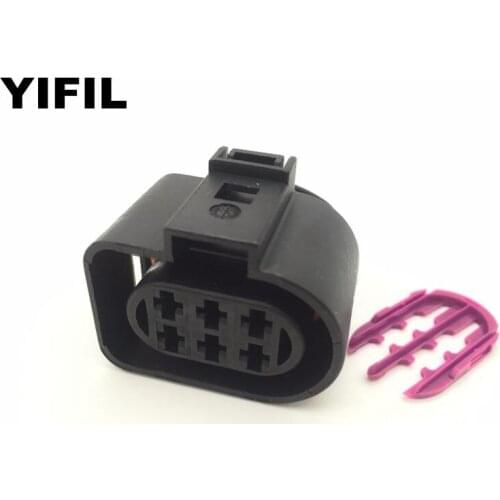 10/50pcs/lot 6 Pin/Way 3.5mm Oxygen Sensor Plug Auto Waterproof Electrical Connector Socket Housing 1J0973733 For VW Audi Passat