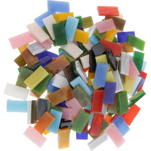 150 Pcs Rectangular Glass Mosaic Tile 10x20mm for Home Decoration