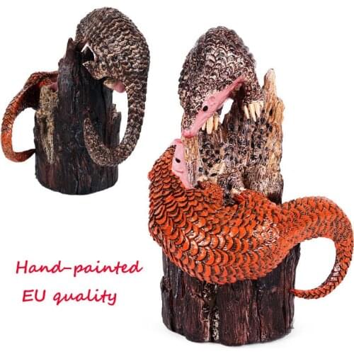 3pc/Set Children simulation zoo solid plastic toy wild animal model set Chinese pangolin model decoration