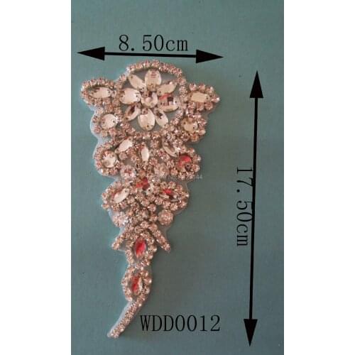30 PIECES) crystal beaded rhinestone applique patch for wedding evening dress DIY iron on WDD0012