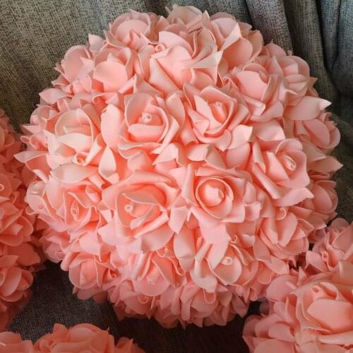 8pcs/lot) 11" Peach Kissing Ball Pomander Foam Rose Flower Balls For Wedding Centerpieces(Other colors option)