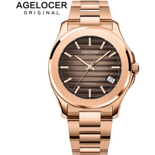 AGELOCER 2019 New Collection Self-wind Mechanical Men Watches Power Reserve 80 Hours Luxury Automatic Watch Gold 316L Steel