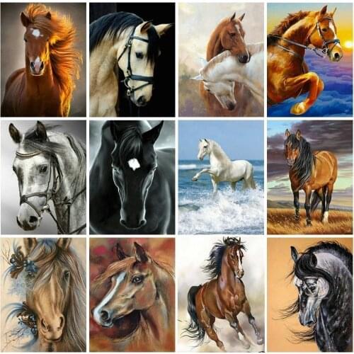 Diamond Embroidery Horse 5D DIY Diamond Painting Cross Stitch Animal Mosaic Rhinestones Picture Home Decor