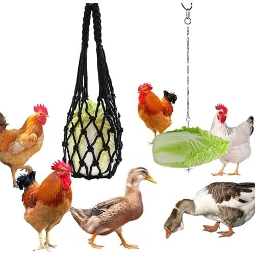 ABZS Automatic Fruit and Vegetable Feeder Mesh Chicken Feeding Bag Reusable Chicken Coop Tools Chicken Toys
