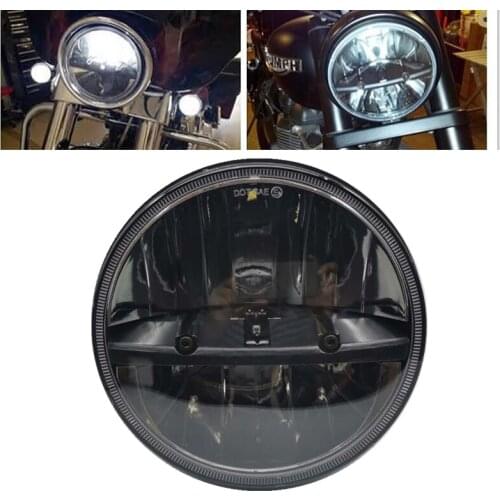 Black 7'' LED Headlights DOT Approved Hi/Low Beam Motorcycle Headlamp for Jeep Wrangler JK for FXWG Steet Glide FLHX Road Star