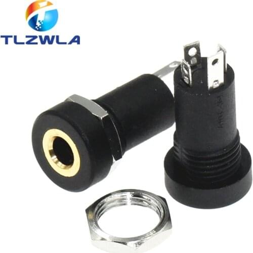 5PCS 3.5mm Audio Socket 4 Pole Black Panel Mount Gold Plated With Nuts Headphone Socket PJ-392A 3.5 mm headphone female