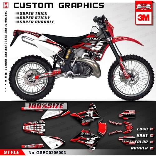 KUNGFU GRAPHICS Personalised Stickers Kit Decals for GAS GAS EC 125 200 250 300 2002 2003 2004 2005 2006, Customizable