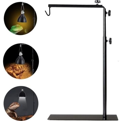 Reptile Lamp Stand Heating Light Holder Terrarium Adjustable Metal Basking Lamp Holder Landing Lamp Stand Bracket for Amphibians