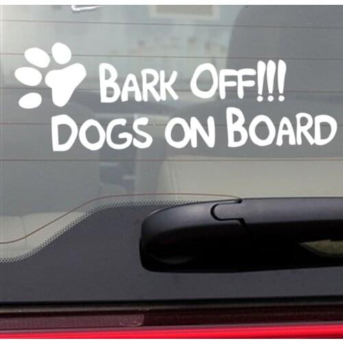 Bark Off!!! Dogs on Board Quote window Sticker Funny Bumper Sticke 25cm