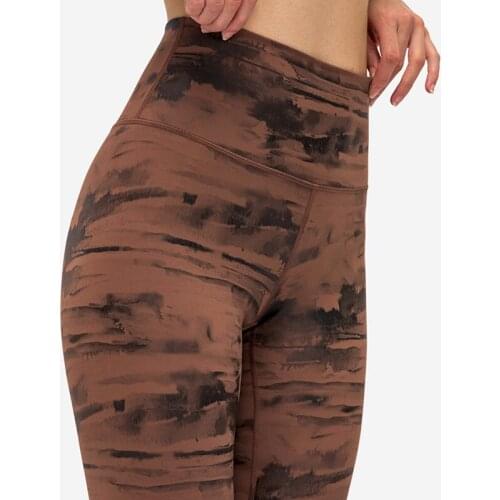 Autumn Print Tight Power Gym Tight Sport Suits Women Back Waist Pant High Waist Sports Tight Leggings Stretch Fabric Tight