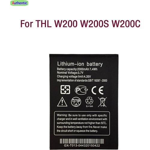 2000mAh External battery Li-ion High quality Replacement Battery Authentic For THL W200 Battery for THL W200S W200C Smartphone