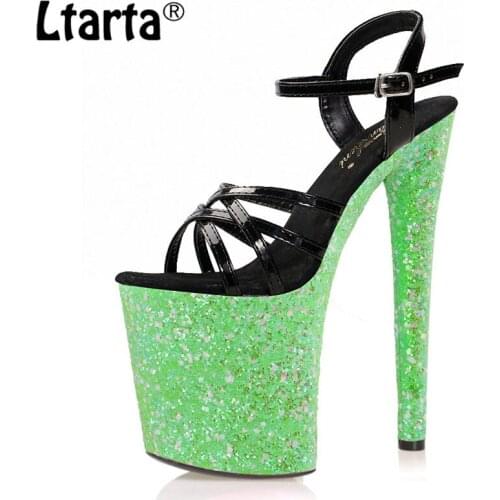Ltarta 20CM Roman Model Female Sense Pole Dance High Heels Catwalk Sandals Nightclub Model Platform Sandals For Women LYP
