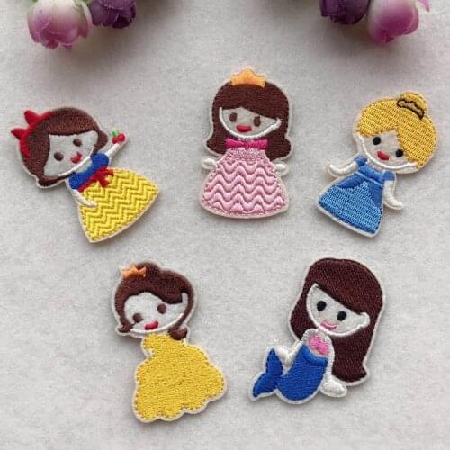 Cute Little Princess Embroidery Patches for T-shirt Iron on Stripes Appliques Kawaii Girls Clothes Stickers Clothing Badges