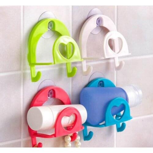 Wall Mounted Suction Type Storage Box Holder Love Heart Kitchen Tool Sponge Dish Towel Shelf Rack Plastic Storage Organizer