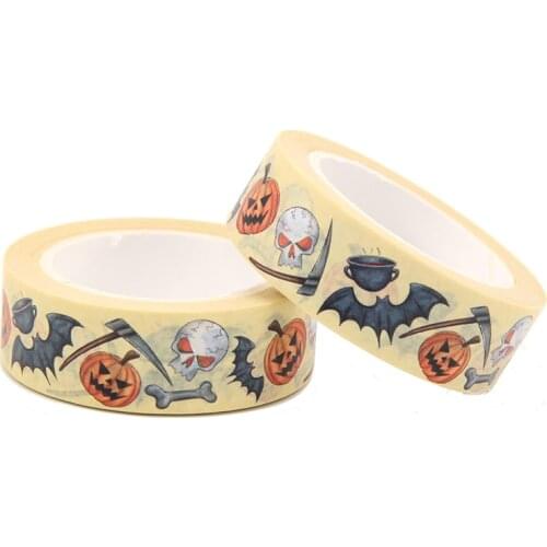 NEW 1PC 15MM*10M Halloween Skeleton, Spider, Pumpkin Washy Tape DIY Scrapbooking Paper Photo Album Adhesive Masking Tape