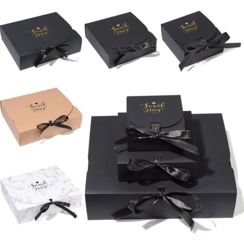 1PC Creative Marble Style Kraft Paper Gift Box Simple Diy Gift Bag Candy Box Party Festival Supplies Birthday Home Gift Box