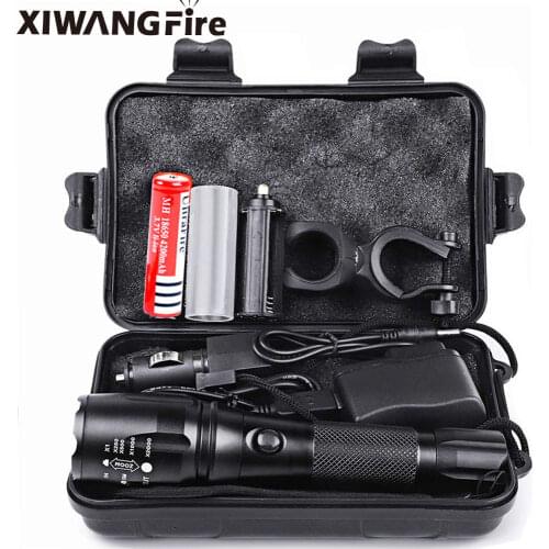 XIWANGFIRE Rechargeable Tactical Flashlight LED Torch 18650 4200mAh Battery L2 Waterproof Big Torch Portable Adjustabl Camping