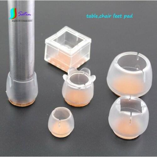 Translucent Round/Square/Rectangle Mute Table Chair Anti-skid Foot pad,Furniture Floor Protection Pad S0130L 24PCS