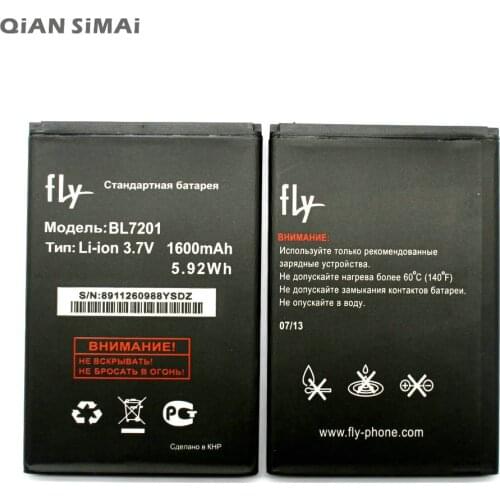 QiAN SiMAi 1600mAh Rechargeable Battery For Fly IQ445 BL7201 7201 Batterie Bateria Batterij + Tracking Code