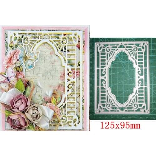 Lace Background Photo Frame Metal Cutting Dies DIY Scrapbooking Dies Paper Cards Making Embossing die cut Decorative craft dies